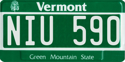 VT license plate NIU590