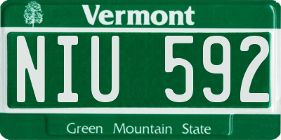 VT license plate NIU592