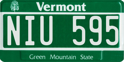 VT license plate NIU595