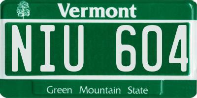 VT license plate NIU604