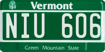 VT license plate NIU606