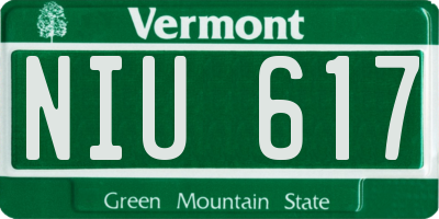 VT license plate NIU617
