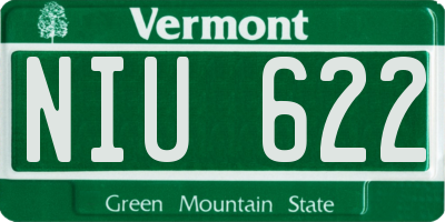 VT license plate NIU622
