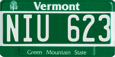 VT license plate NIU623