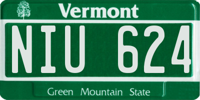 VT license plate NIU624