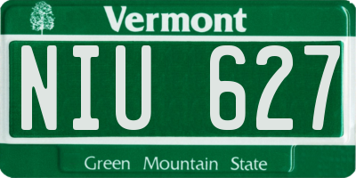 VT license plate NIU627