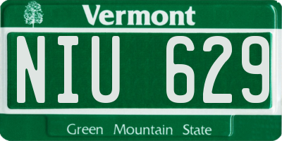 VT license plate NIU629
