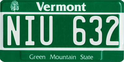 VT license plate NIU632