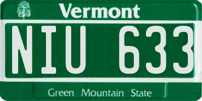 VT license plate NIU633