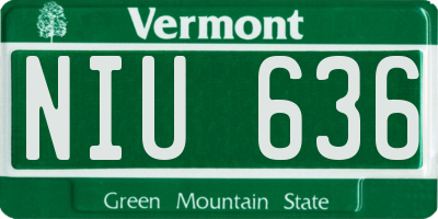VT license plate NIU636