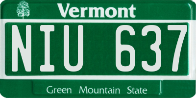 VT license plate NIU637