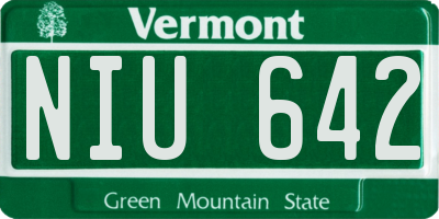 VT license plate NIU642