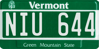 VT license plate NIU644