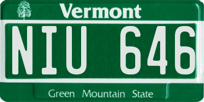 VT license plate NIU646