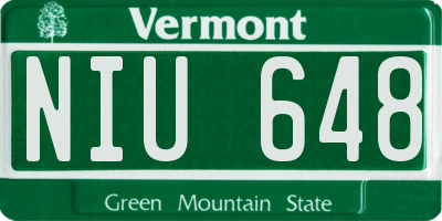 VT license plate NIU648