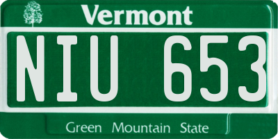 VT license plate NIU653