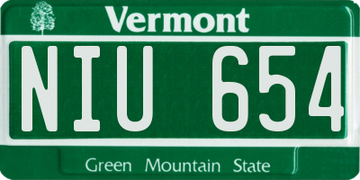 VT license plate NIU654