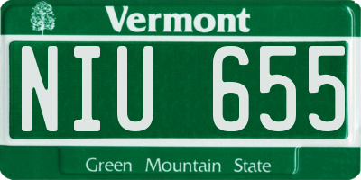 VT license plate NIU655