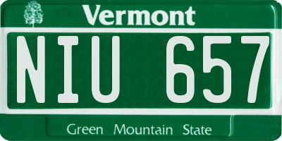 VT license plate NIU657
