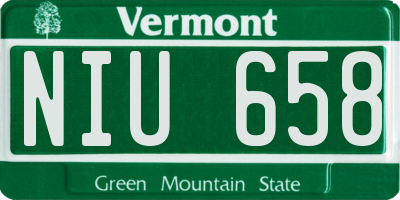 VT license plate NIU658