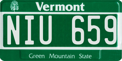 VT license plate NIU659