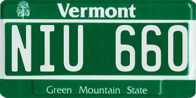 VT license plate NIU660