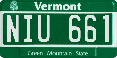 VT license plate NIU661