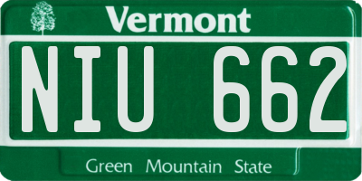 VT license plate NIU662