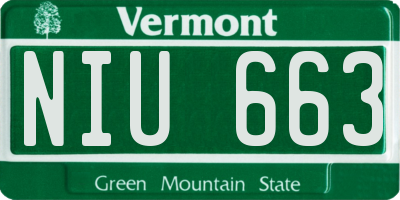 VT license plate NIU663