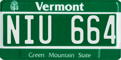 VT license plate NIU664