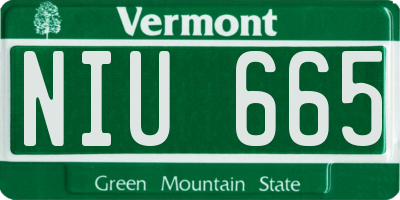 VT license plate NIU665
