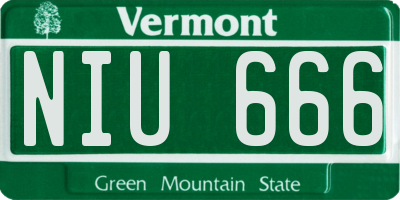VT license plate NIU666