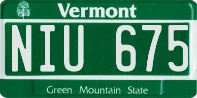 VT license plate NIU675