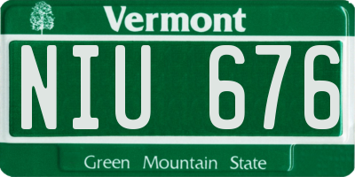 VT license plate NIU676
