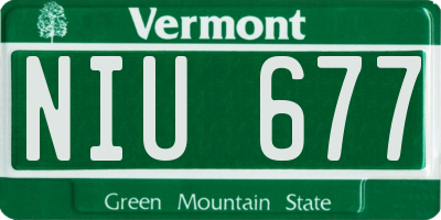 VT license plate NIU677