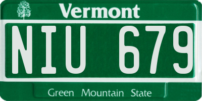 VT license plate NIU679