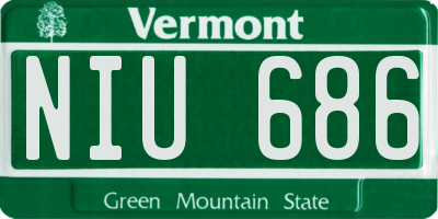 VT license plate NIU686
