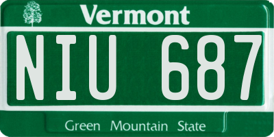 VT license plate NIU687