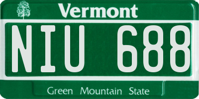 VT license plate NIU688