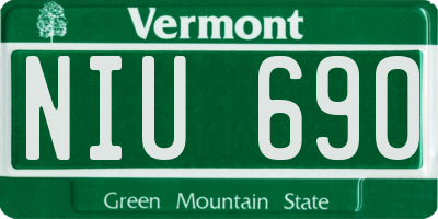 VT license plate NIU690