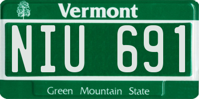 VT license plate NIU691