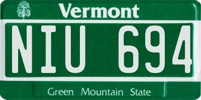 VT license plate NIU694
