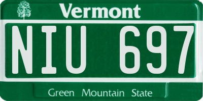 VT license plate NIU697