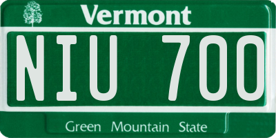 VT license plate NIU700