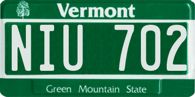 VT license plate NIU702