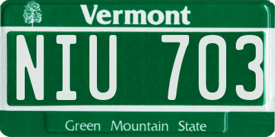 VT license plate NIU703