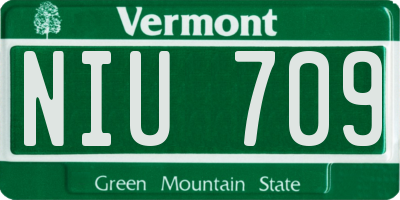 VT license plate NIU709
