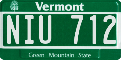 VT license plate NIU712