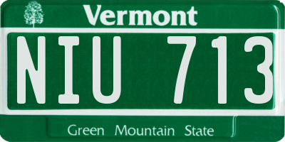 VT license plate NIU713