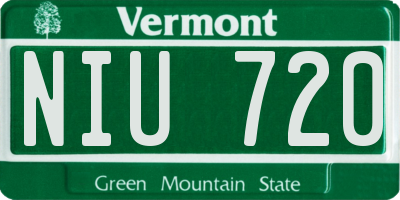 VT license plate NIU720